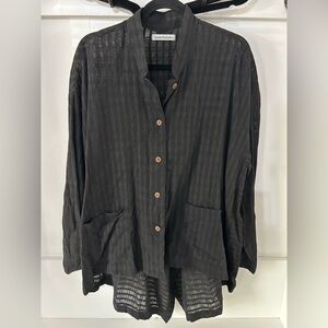 Yasuko Kurisaka Vintage Woven Tunic Black one size